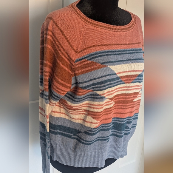 Pendleton Southwestern Cotton Sweater XL Geometric Knit  Western Boho Heritage - Picture 6 of 13